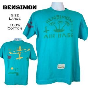 VTG Bensimon Naval Air Base Graphic Tee Large Planes Retro Military Streetwear